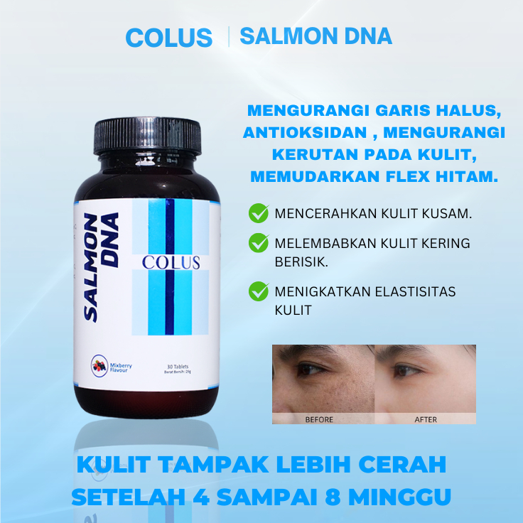 Pemutih Badan Pria Colus Men Salmon DNA + Hithion Teknologi Jepang | Pemutih Wajah Pria| Suplemen Pe