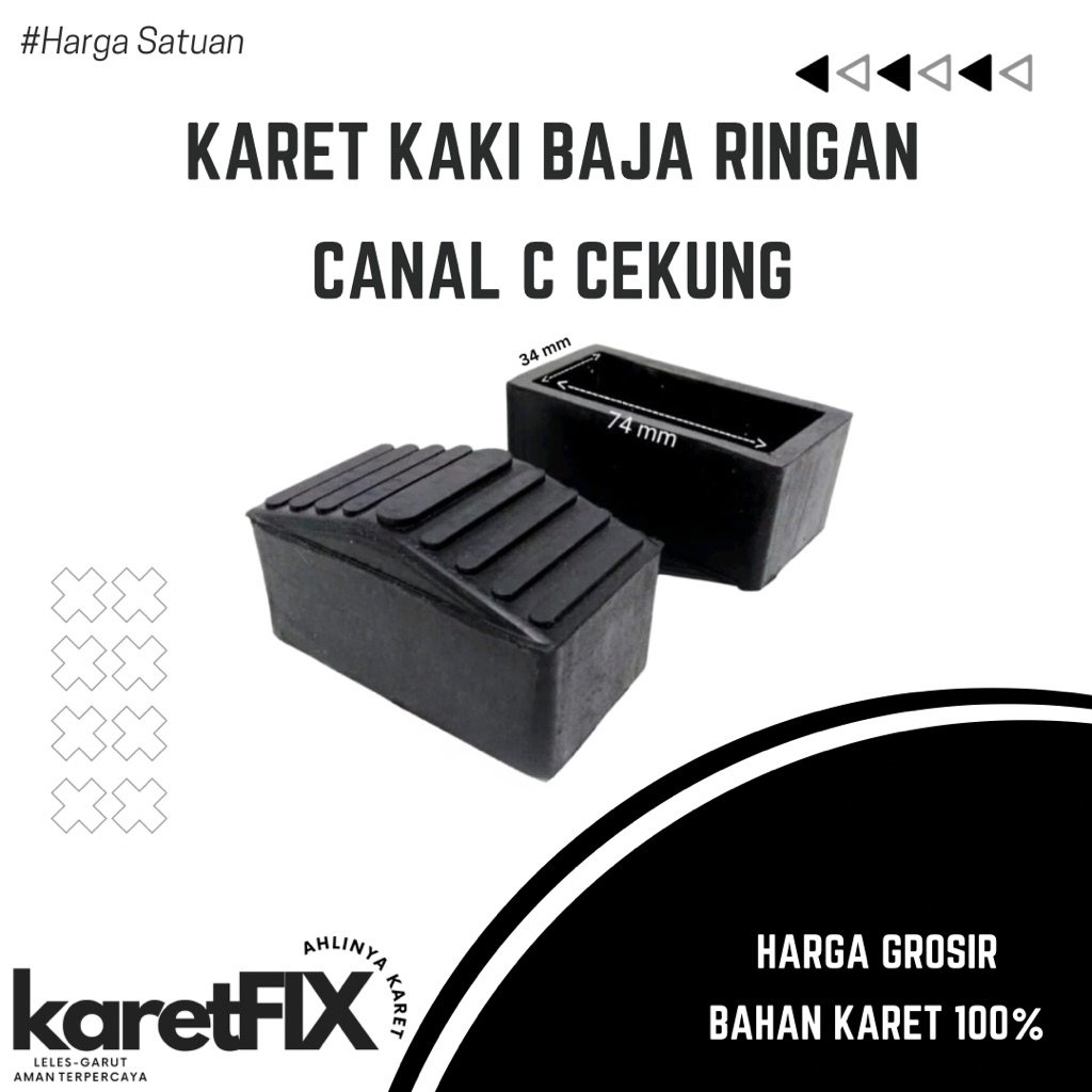 KARET KAKI BAJA RINGAN 35x75 CEKUNG ( KARET KAKI TANGGA, MEJA, KURSI ) - Bahan Karet 100% - Harga Gr
