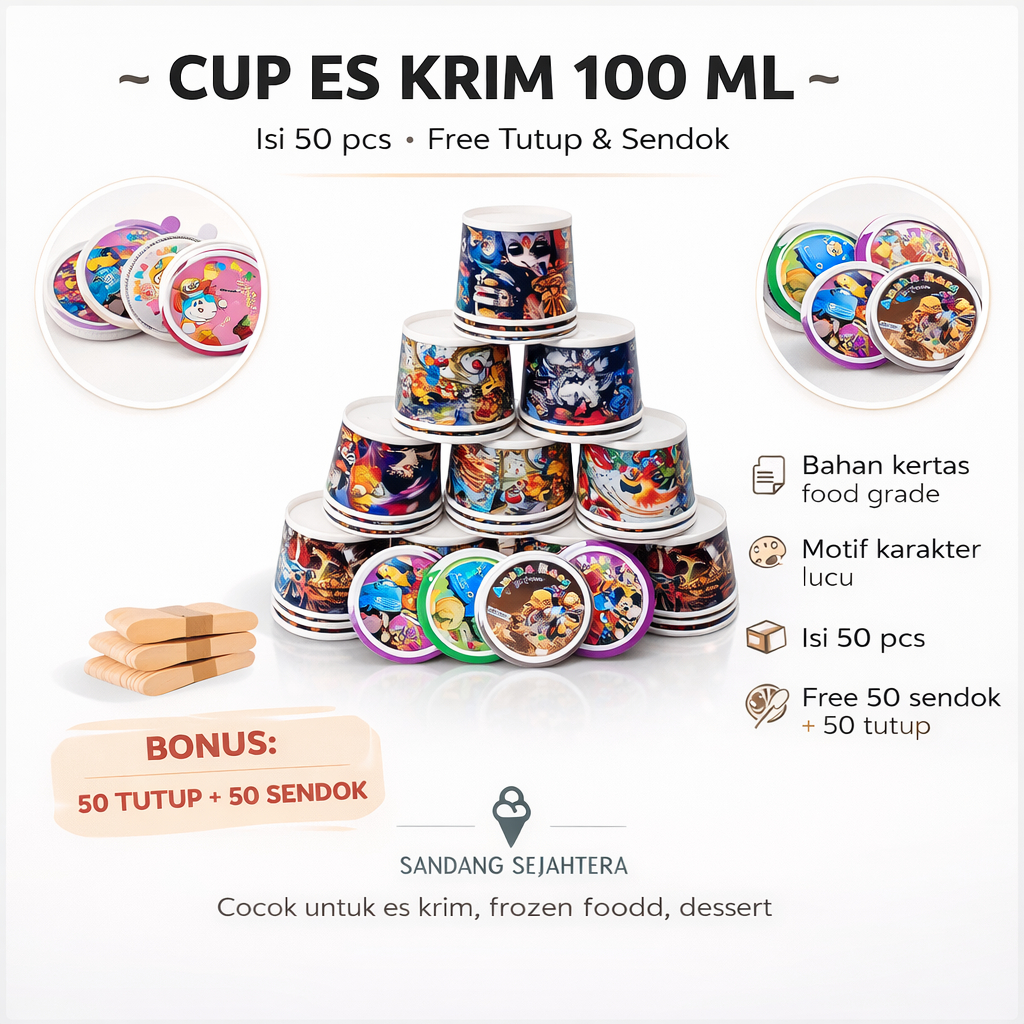 cup es cream 100 ml - cup es krim images - cup plastik - isi 50 pcs