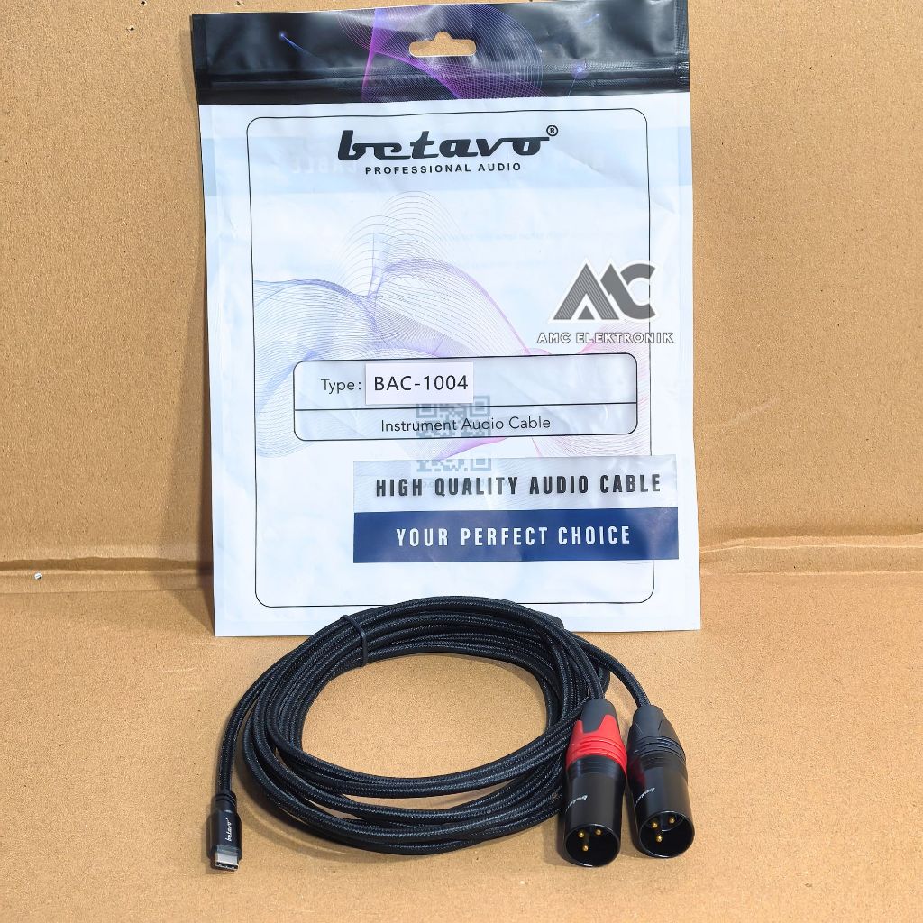 KABEL AUDIO HP TO MIXSER Kabel Set Connector Betavo Audio BAC - 1004 | 2*XLR (Male To Type - C)