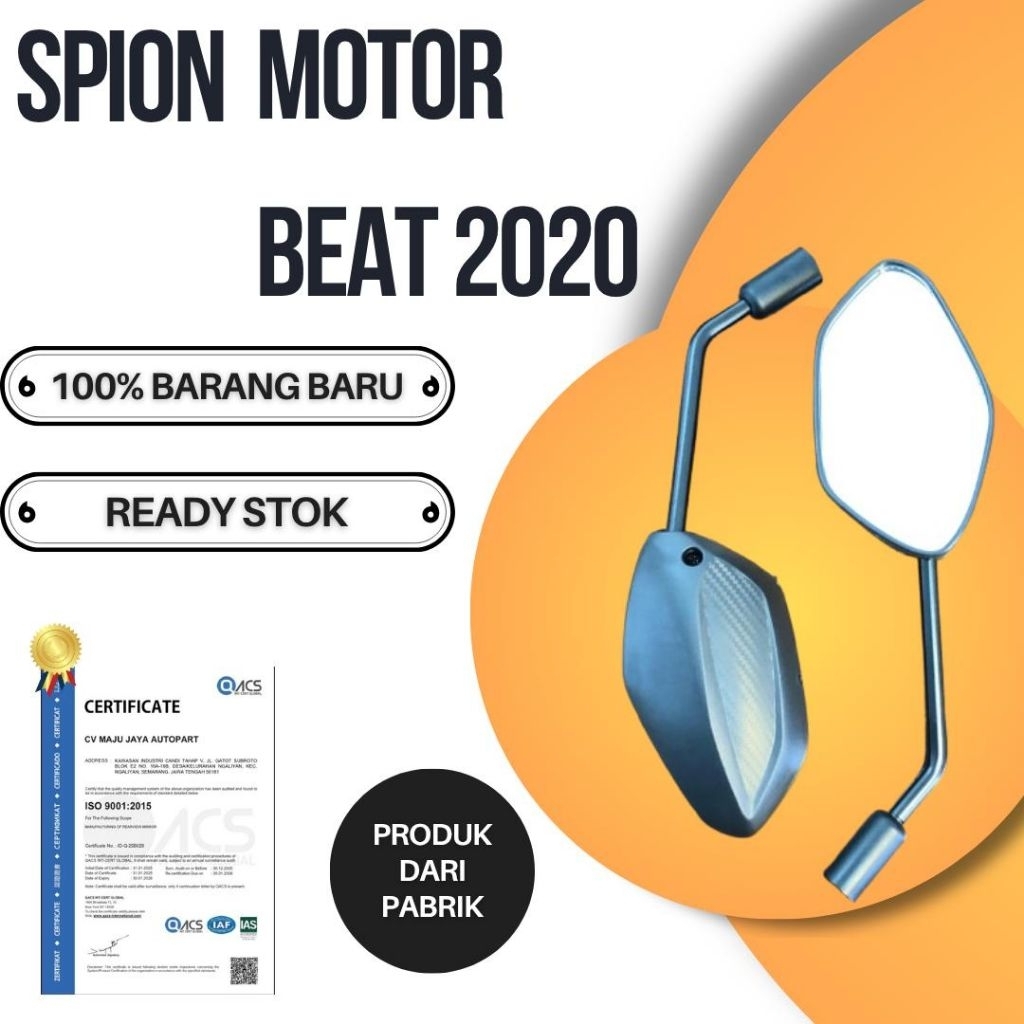 Spion BEAT 2020 Standar Kaca Cembung 2 Pcs Kanan Kiri / Spion BEAT 2020 Honda