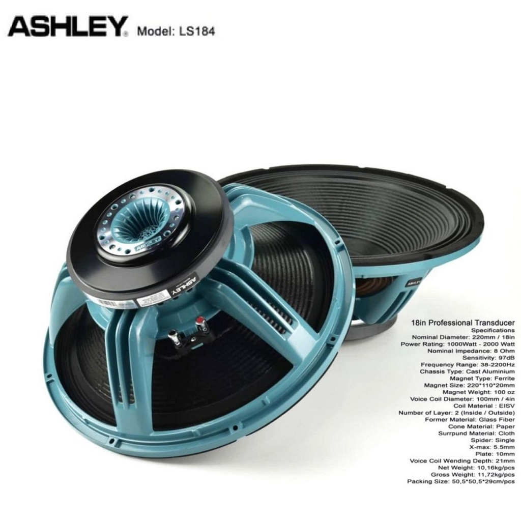 Speaker Component Ashley LS184 Original 18 inch Komponent LS 184