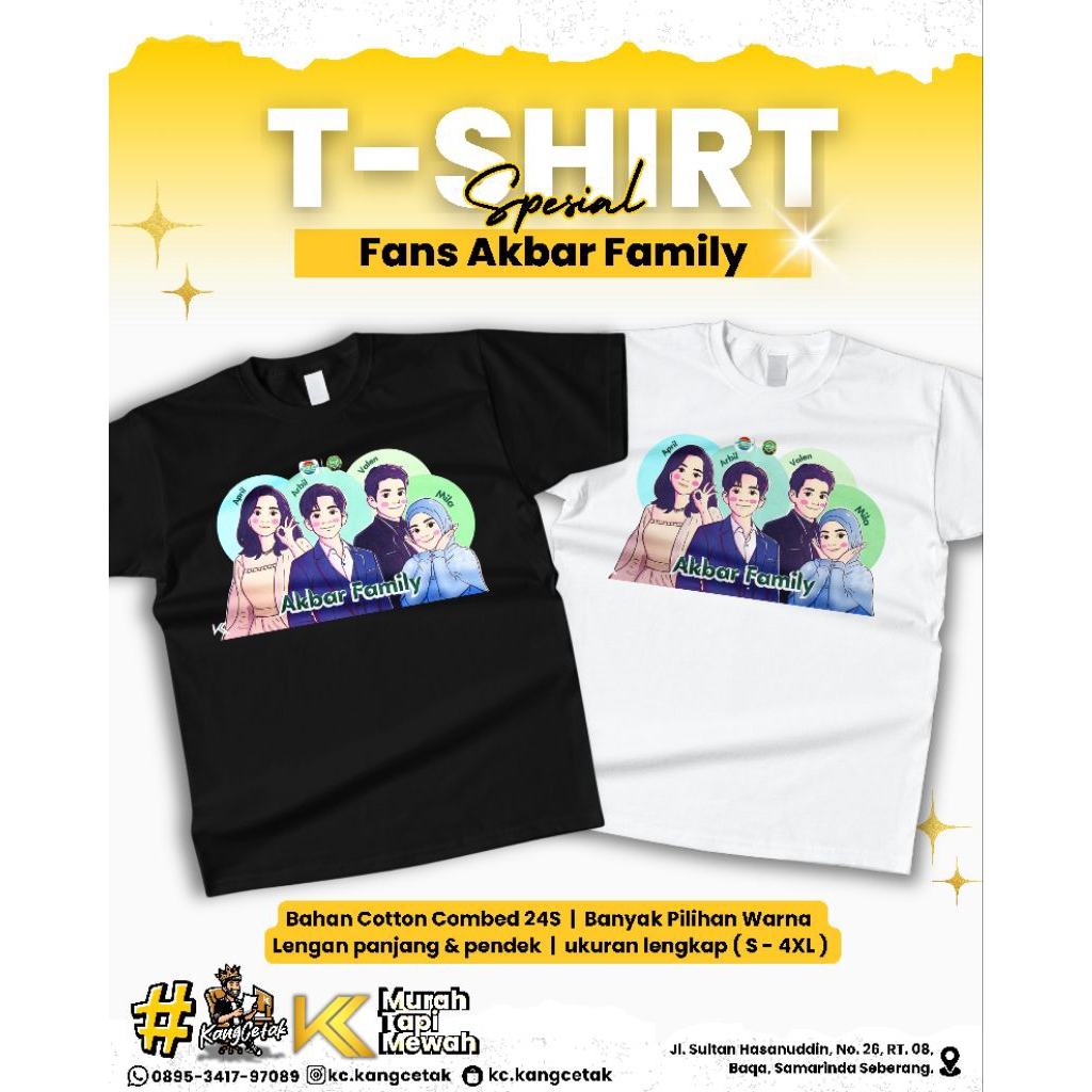 KAOS SABLON 24S CUSTOM DESAIN ( SPECIAL FANS AKBAR FAMILY )