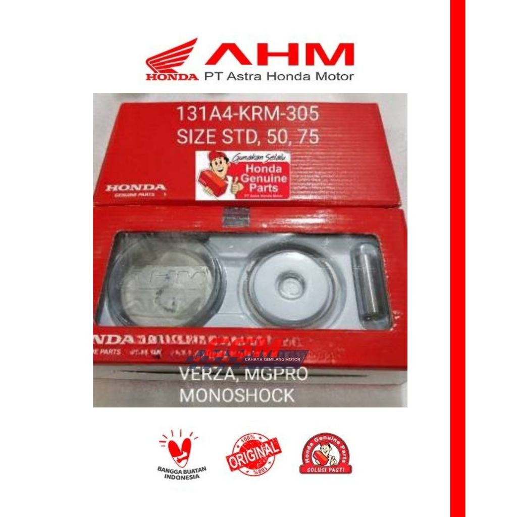 piston kit piston ring seher pen piston verza megapro monoshock ori honda ahm