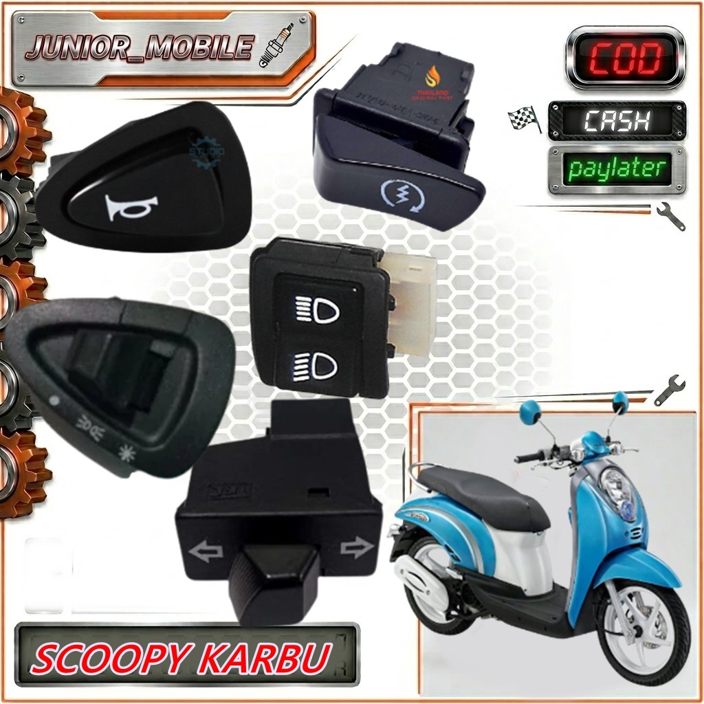 Tombol Set Saklar Scoopy karbu / karburator 2010-2012