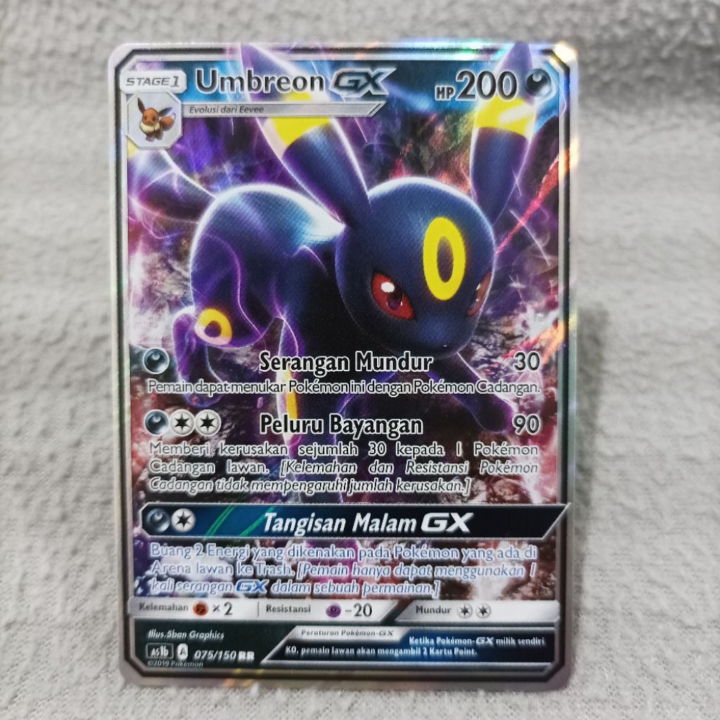 Pokemon indonesia TCG umbreon GX 075/150 RR as1b
