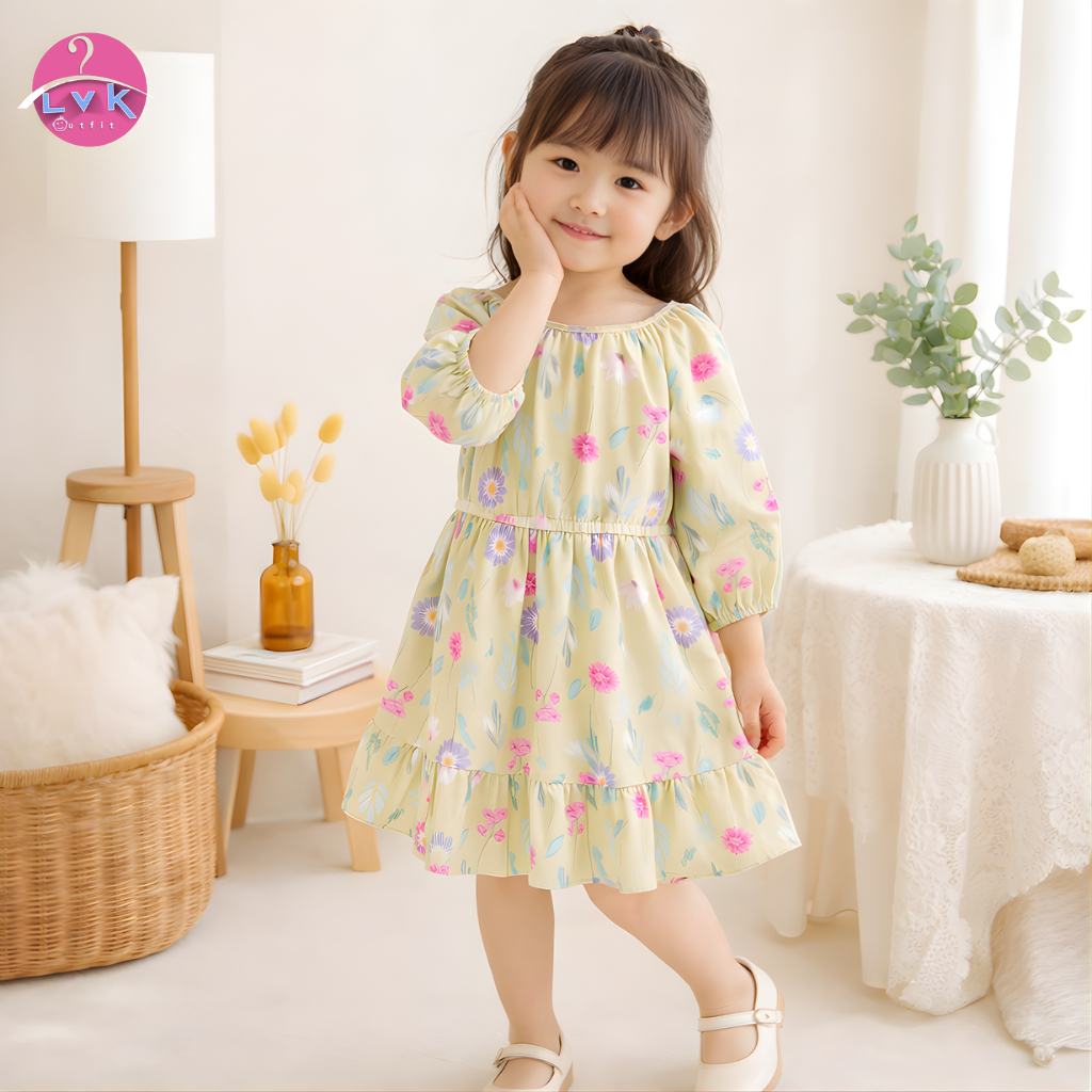 Lvk_outfit Tunik Azel | Tunik anak perempuan | anak usia 9bulan - 3tahun | Baju Anak Cewek Korean St