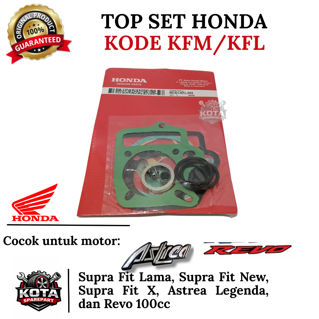 TOP SET ORIGINAL HONDA KODE KFM/KFL UNTUK MOTOR HONDA SUPRA FIT LAMA, SUPRA FIT NEW, SUPRA FIT X, AS