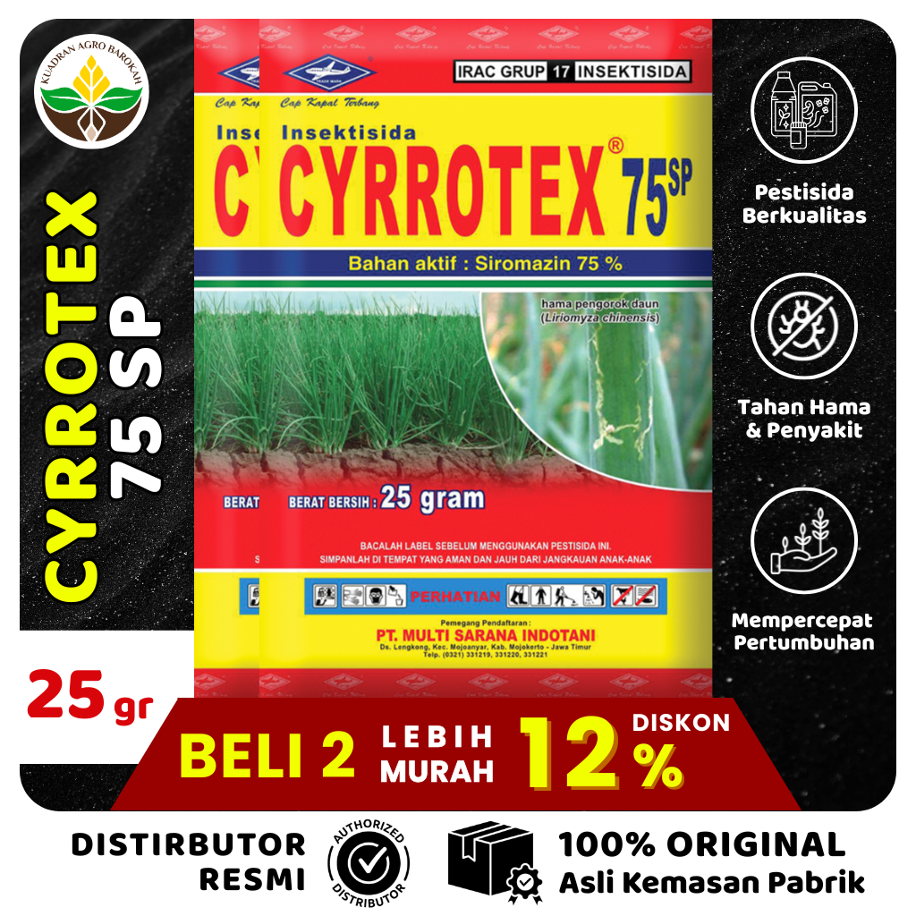 Insektisida CYRROTEX 75 SP 25 gr Hama Bawang Merah - Cap Kapal Terbang
