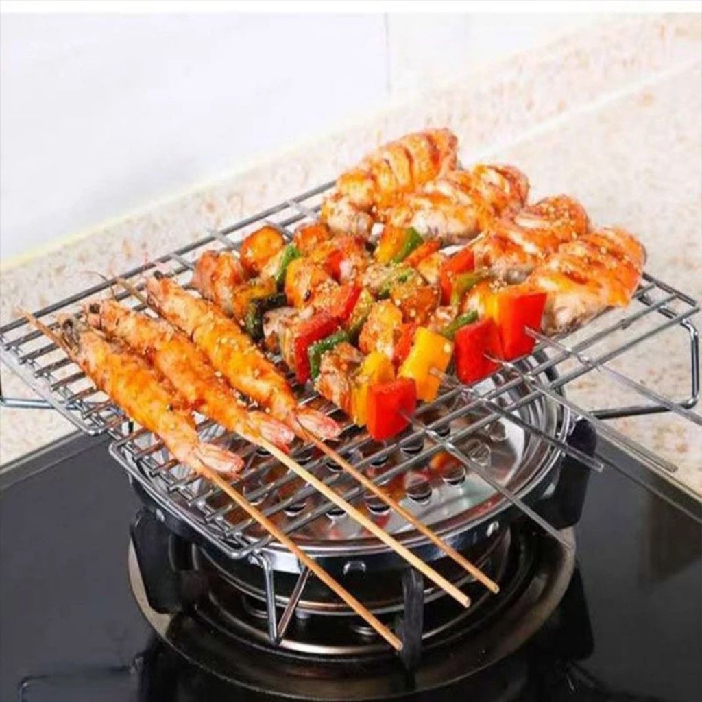 Panggangan Serbaguna Untuk Kompor Gas Grill Pan BBQ Panggangan Anti Lengket Alat Panggangan