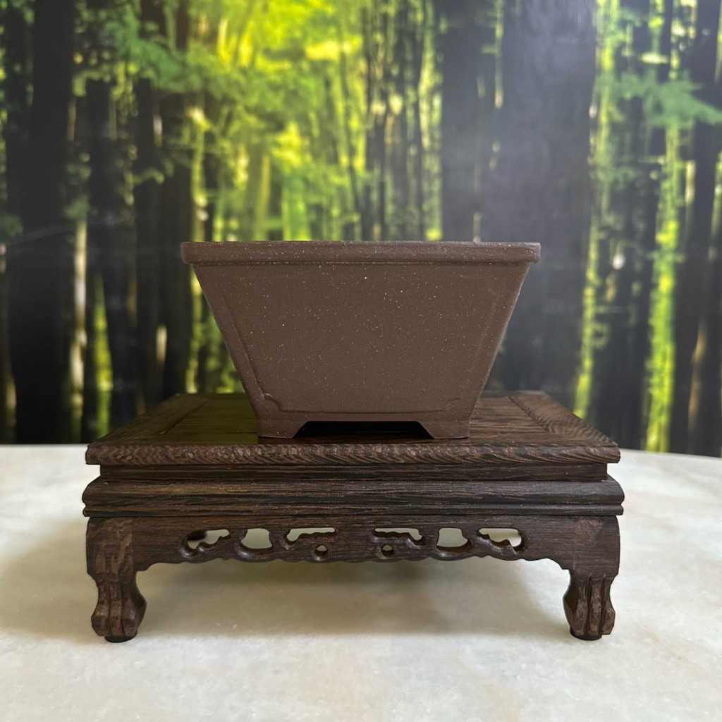 Yixing Zisha Bonsai/Succulent Pot Tapered Square Persegi Menirus ke Bawah Pot Zisha