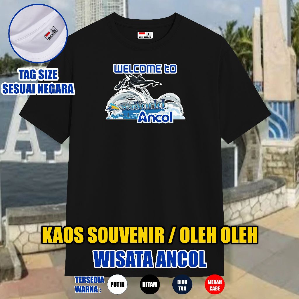 Kaos Oleh Oleh Souvenir Ancol Kaos Oleh Oleh Dufan Asli Cotton Combed 30s Premium Unisex Anak & Dewa