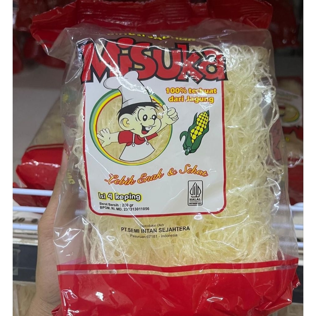 BIHUN JAGUNG MISUKA 250 GR ISI 4 KEPING