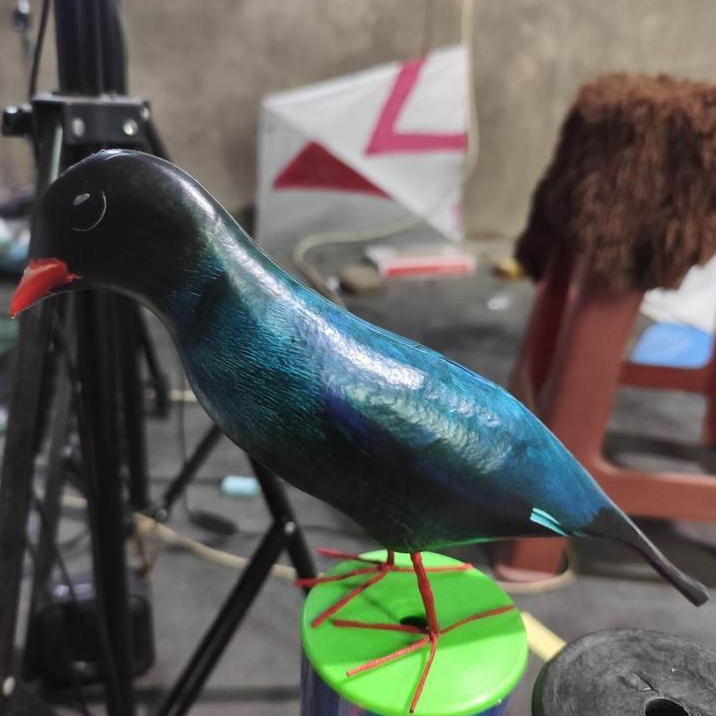 jontrot patung burung tengkek buto / dekoy boneka manuk gesek murai alat pikat Bahan spon tebal sang