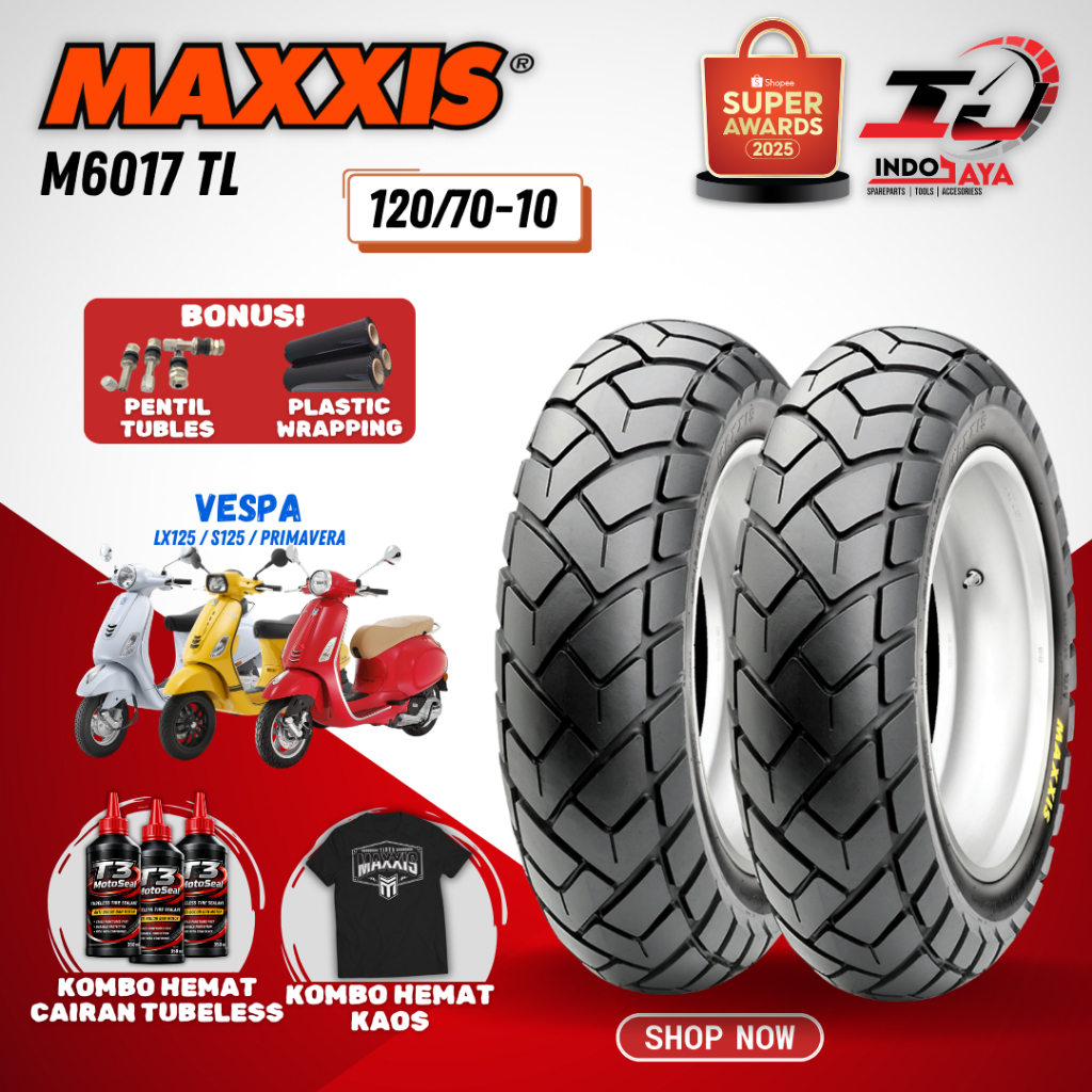 [READY COD] BAN MAXXIS M6017 RING 10 11 TUBELESS 120/70-10 / BAN MOTOR RING 10 11 MAXXIS / BAN MAXXI