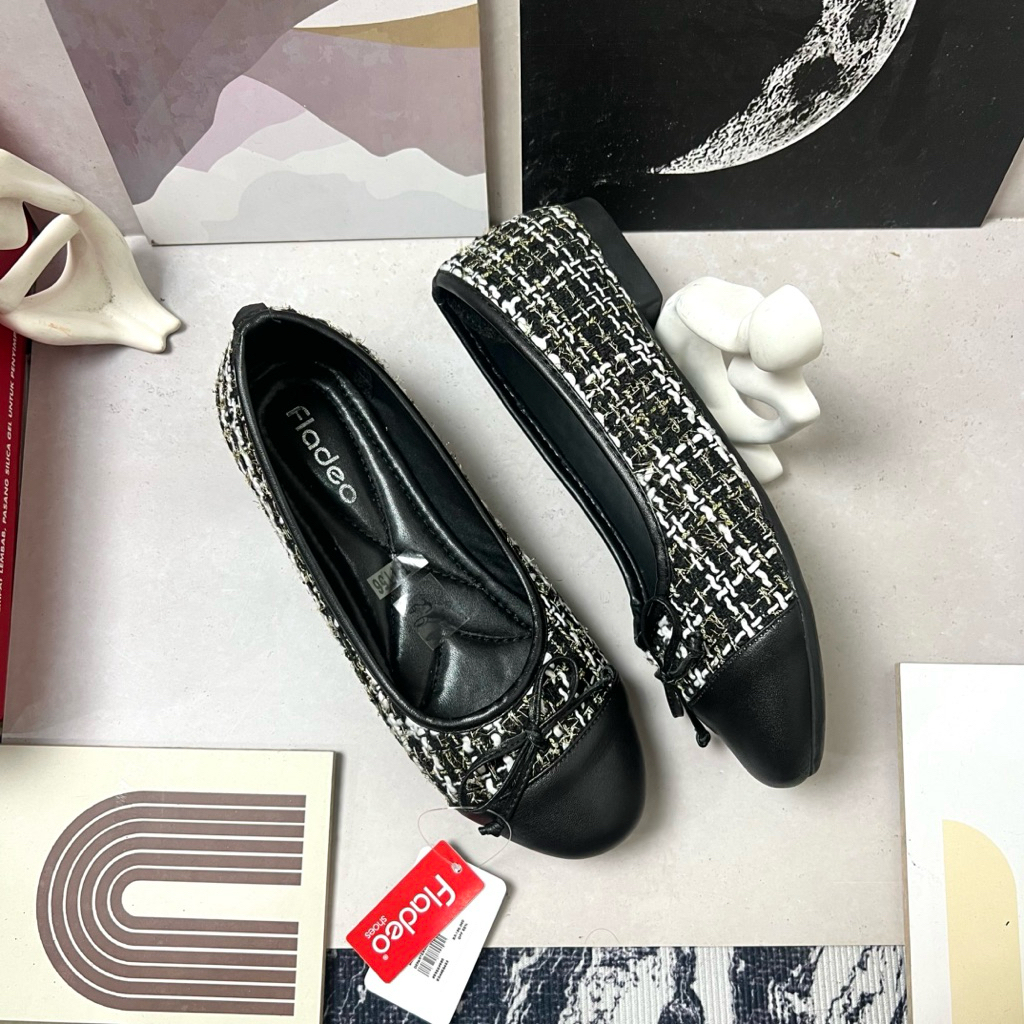 Sepatu Kerja Flatshoes Wanita Branded Ujung Bulat