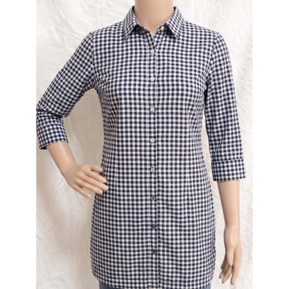 [PRELOVED] Comme Ça Ism - Gingham Shirt Tunik – Tunik Kotak Hitam Putih - Size M