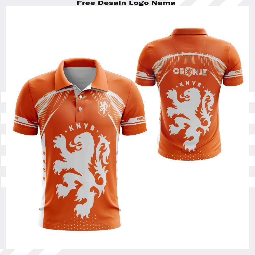 Atasan Kaos Polo Jersey Fantasy Belanda - Baju Setelan Wangki Jersey Contingent Belanda Unisex
