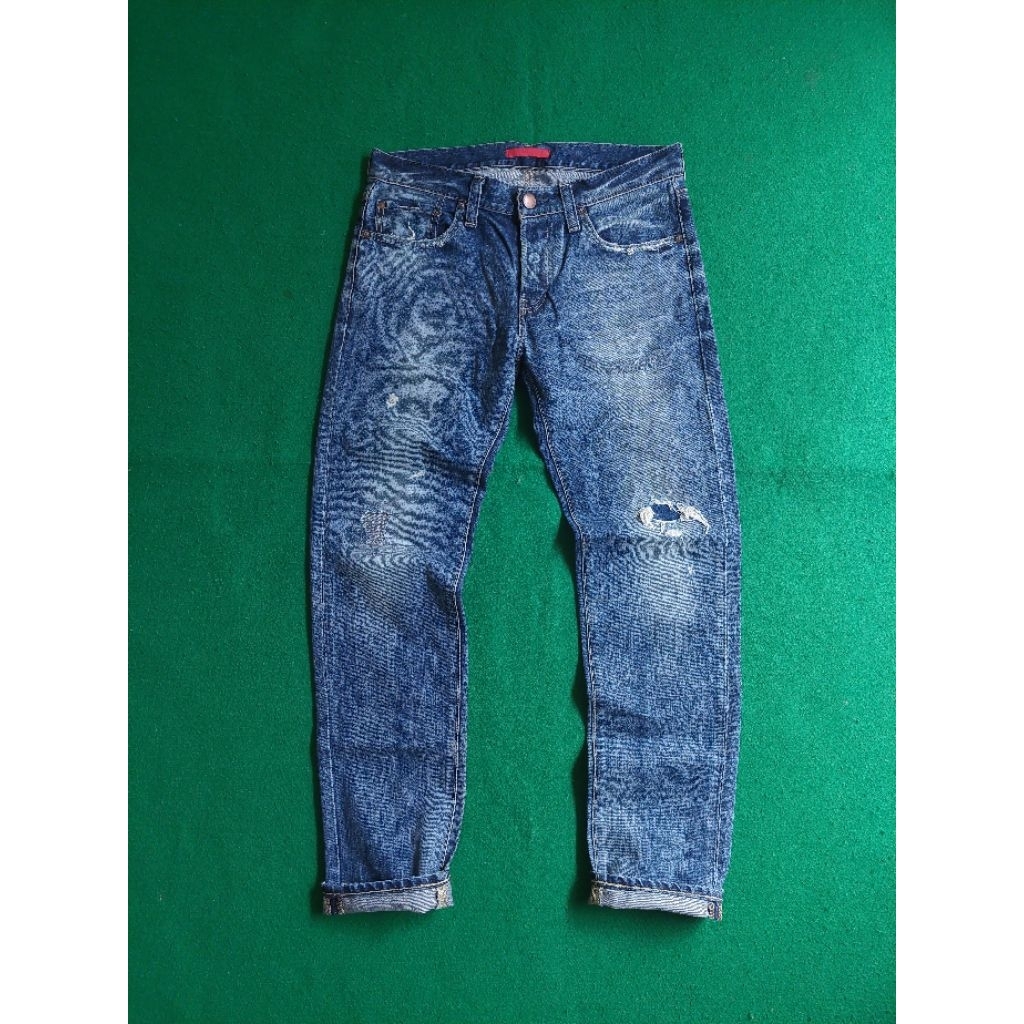 beams japan red card ripped jeans