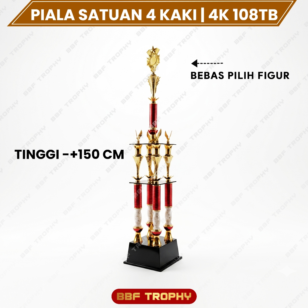 Piala Satuan 4 Kaki Tinggi 150cm Model 4K 108TB  - Trophy Besar Juara Umum Eksklusif Mewah Piala Ber