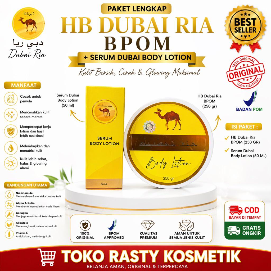 HB DUBAI RIA BPOM + SERUM DUBAI LOTION