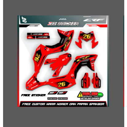 DECAL CRF 150 CUSTOM KOMBINASI GOLD VARIASI GLOSSY CHROME HOLOGRAM BY MVP DECAL