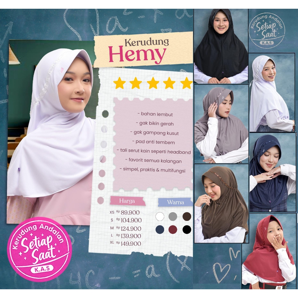 Hemy size S kerudung rabbani ori jilbab rabbani jilbab sekolah rabbani pita atas ASLI termurah