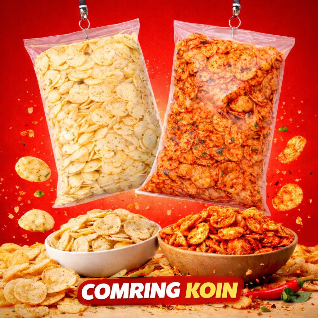 NGEMILYUKK29 - COMRING COIN 1000G 1KG - ORIGINAL & PEDAS - MAKANAN KERIPIK SNACK RINGAN