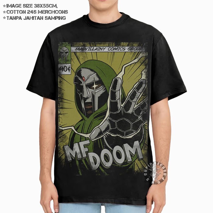 Kaos Band MF Doom Baju Musik Rock Rap Hip Hop Jazz Underground Bootleg Unisex T shirt - Comic