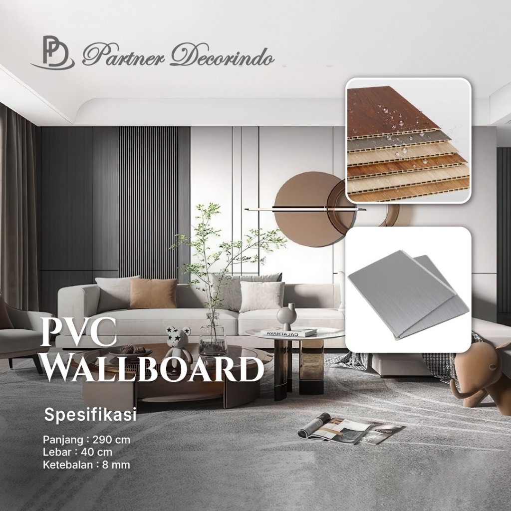 Wallboard 3D PVC WPC Wallpanel Dekorasi Dinding Motif Kayu