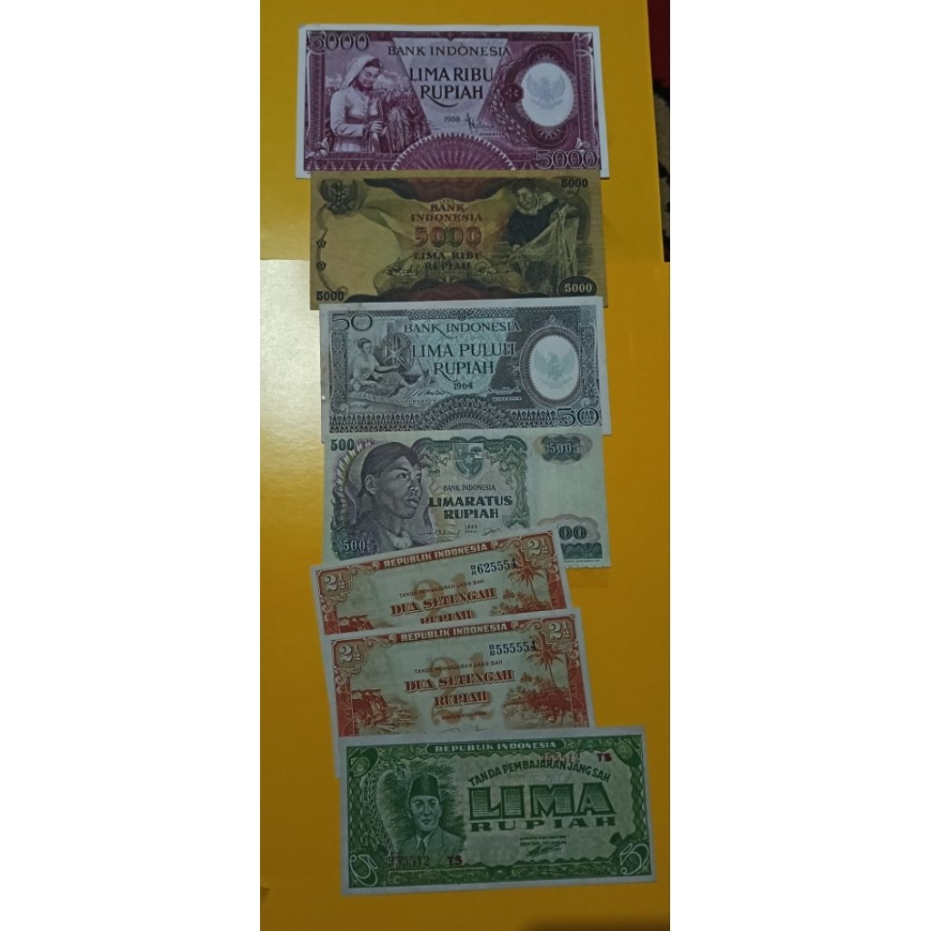 Uang Lawas Indonesia Repro Borongan 7 lembar