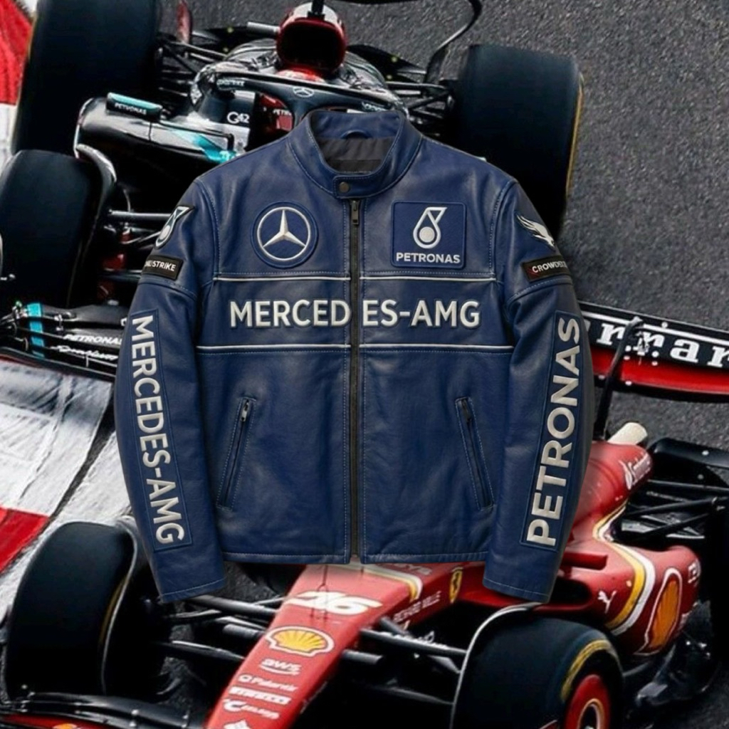 IAMYOURQL - Mercedes AMG Navy Race Jacket Leather