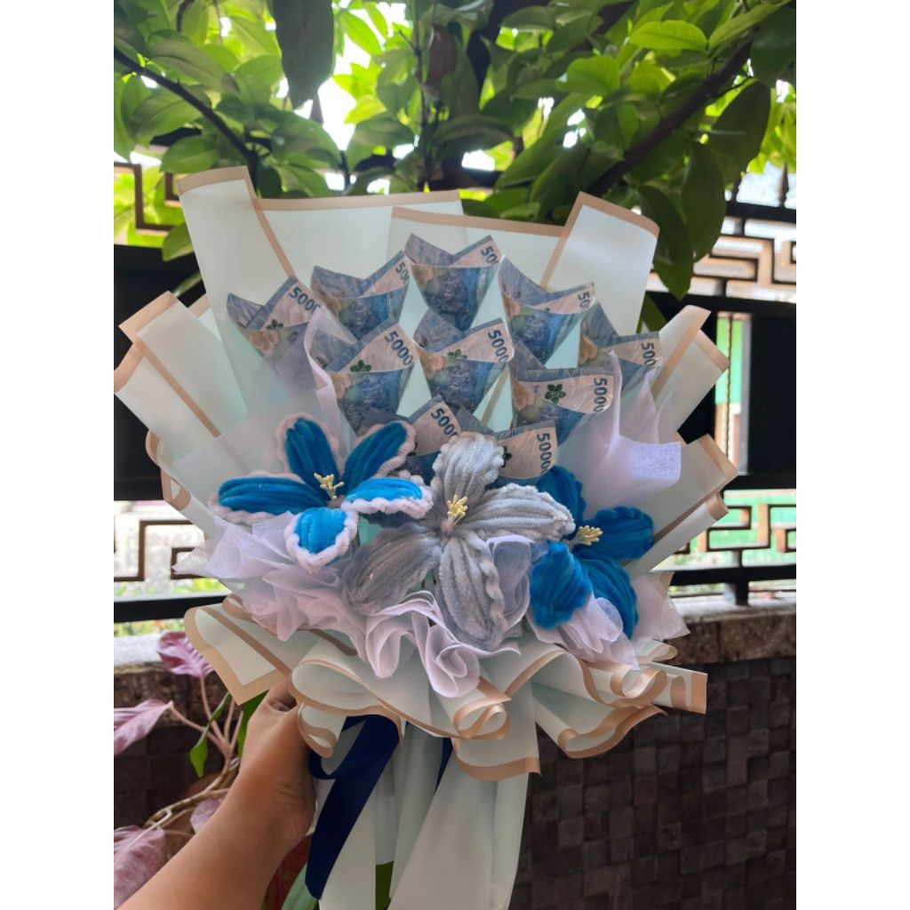 Bucket Uang Custom Estetik | Money Bouquet Kado Unik Ulang Tahun Wisuda