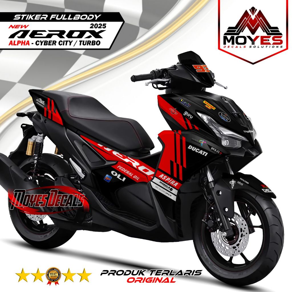 (COD) Decal Sticker AEROX Old 2018 Full body terbaru - Sticker Decal Variasi Motor Aerox Old 155 201