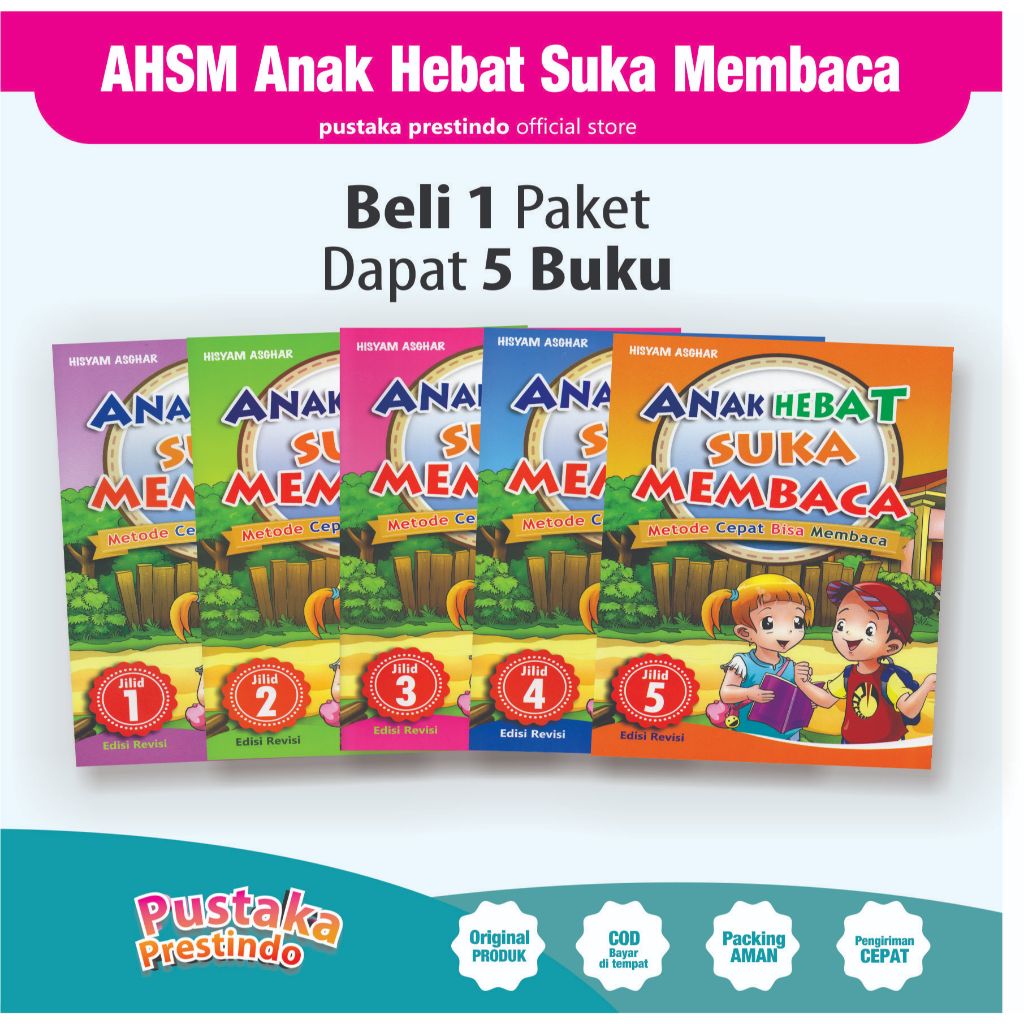 Buku Belajar Membaca AHSM ( Anak Hebat Suka Membaca ) 5 Jilid