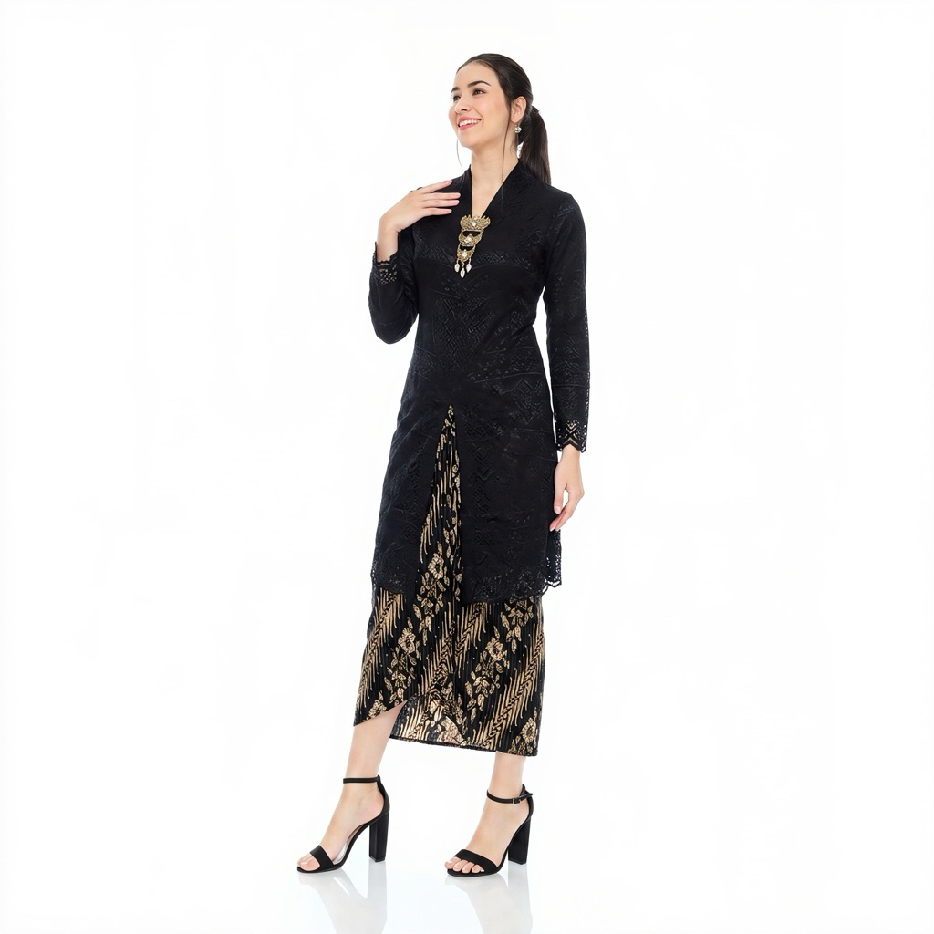 Kebaya Tunik Modern Brokat Busui Set Baju Pesta Kondangan Simple Wanita Kekinian