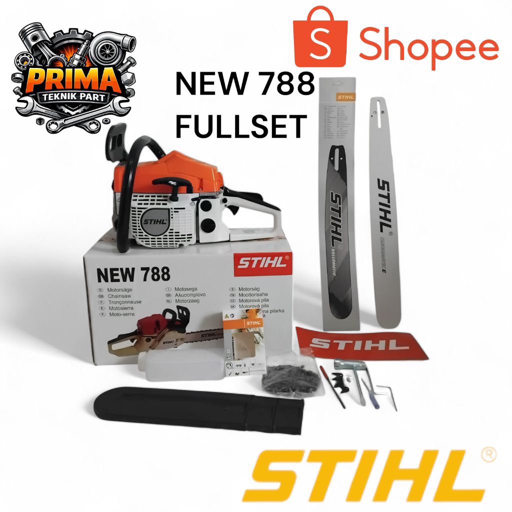 MESIN CHAINSAW SENSO MESIN GERGAJI MS 788 STIHL BAR 24 INCH FULLSET STIHL ORIGINAL