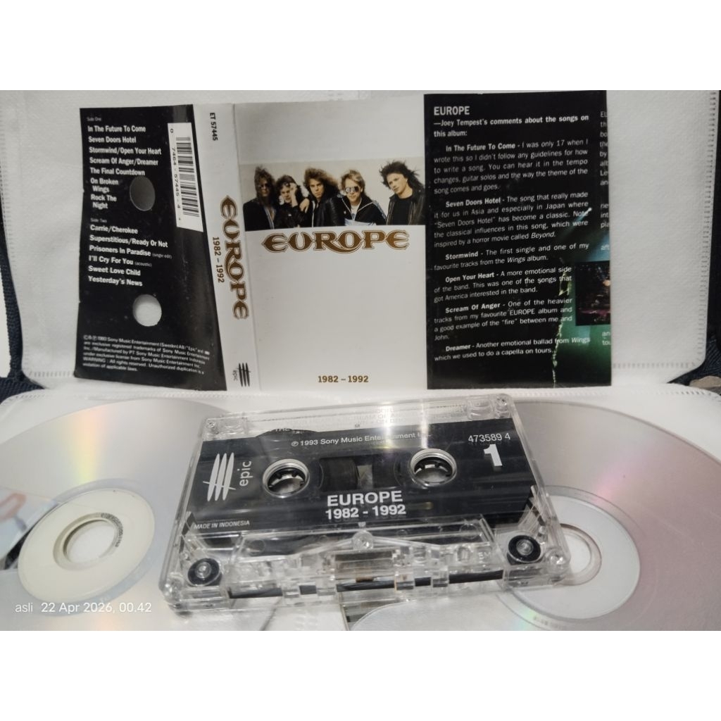 kaset pita EUROPE 1982-1992