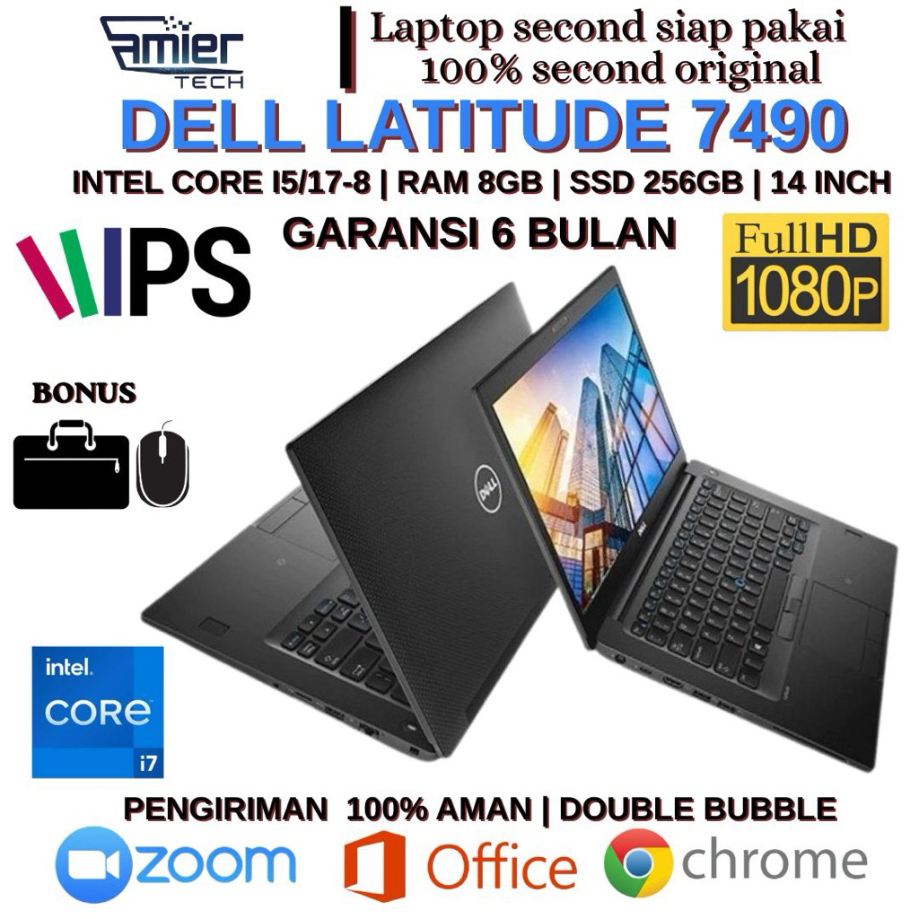 Laptop Dell Latitude 7490 Core i5-i7 gen8 Ram 8Gb|Ssd 256Gb Bergaransi
