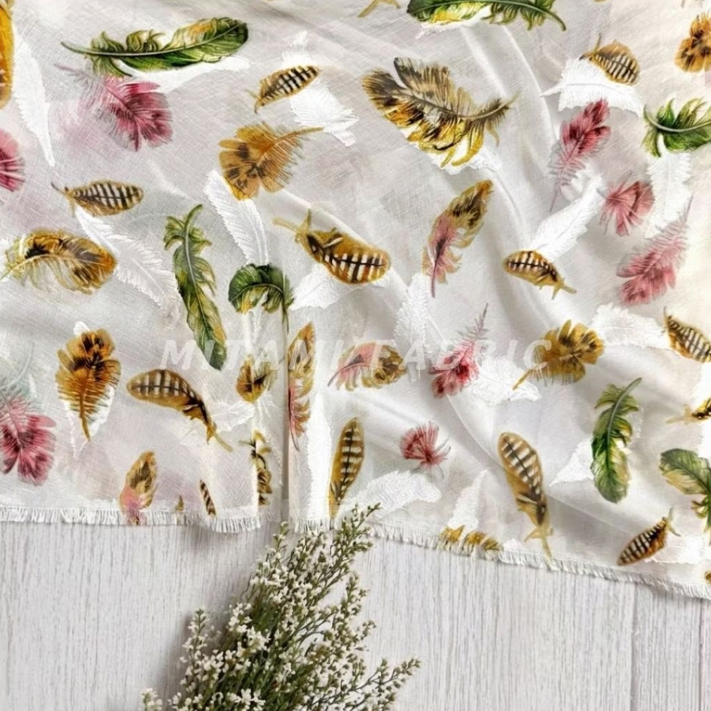 MITAMI kain Sifon Uragiri Motif Bulu Timbul Lebar 150cm (Harga Per 0,5)KYT