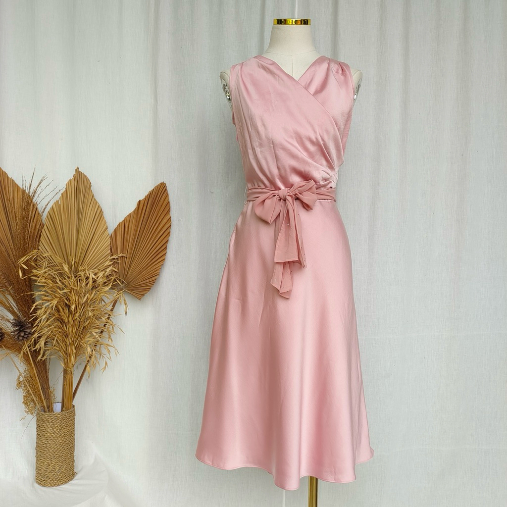 Sale Satin Pink Dress