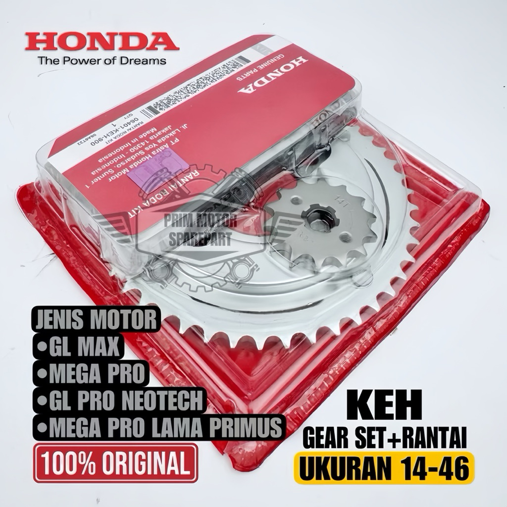 GEAR SET HONDA MEGAPRO, NEOTECH, MEGAPRO PRIMUS, GL MAX, GL NEOTECH KUALITAS ORIGINAL