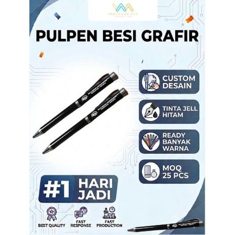 Pulpen Besi Grafir - Pulpen Stylus Grafir Custom Logo – Pulpen Touchscreen Souvenir Premium & Mercha