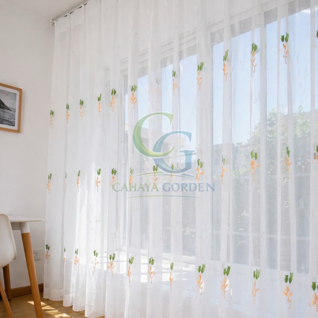 Vitrase daleman gorden Model tulip warna merah,unggu,coklat,hijau