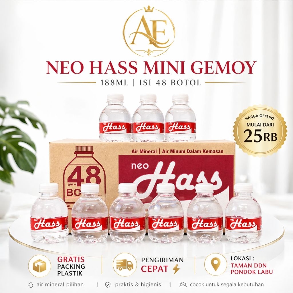 Neo Hass Mini | Air Mineral Botol mini | Air Mineral Botol Kecil | Air Mineral Botol Kecil 1 Dus | A