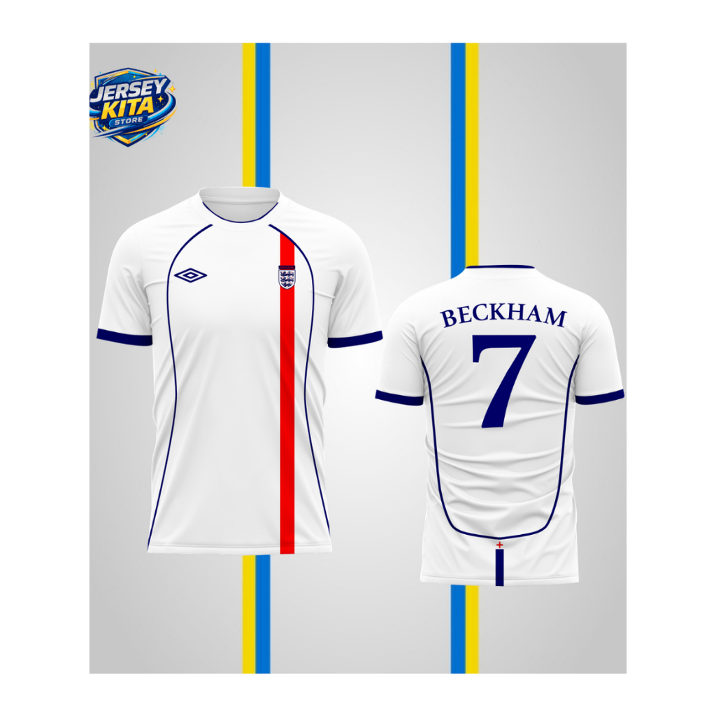 Jersey Inggris Klasik David Beckham Bisa Custom Nama