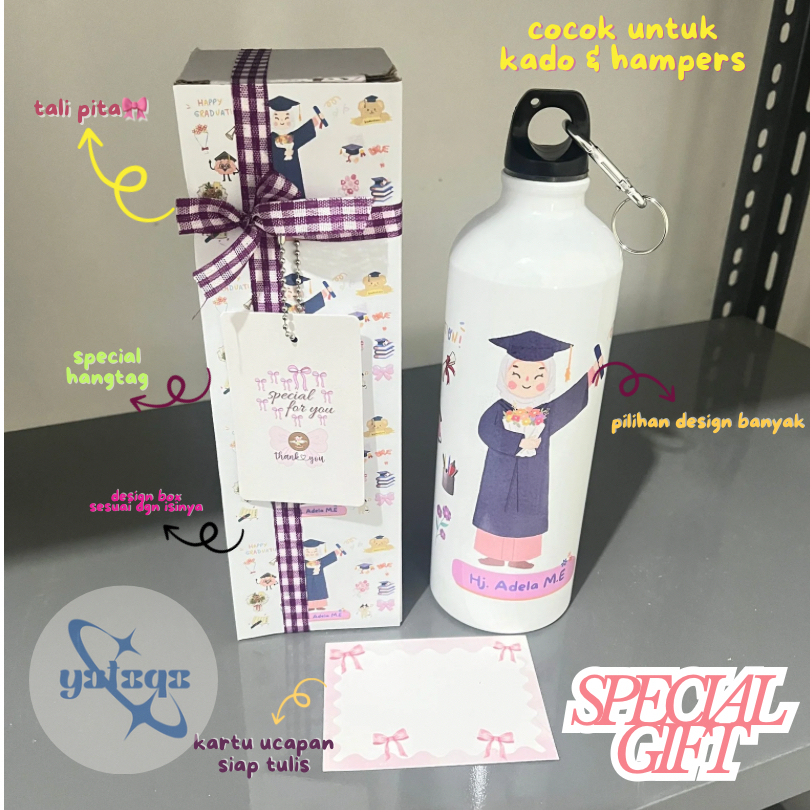 TUMBLER KELULUSAN CUSTOM NAMA GRADUATION 750ml