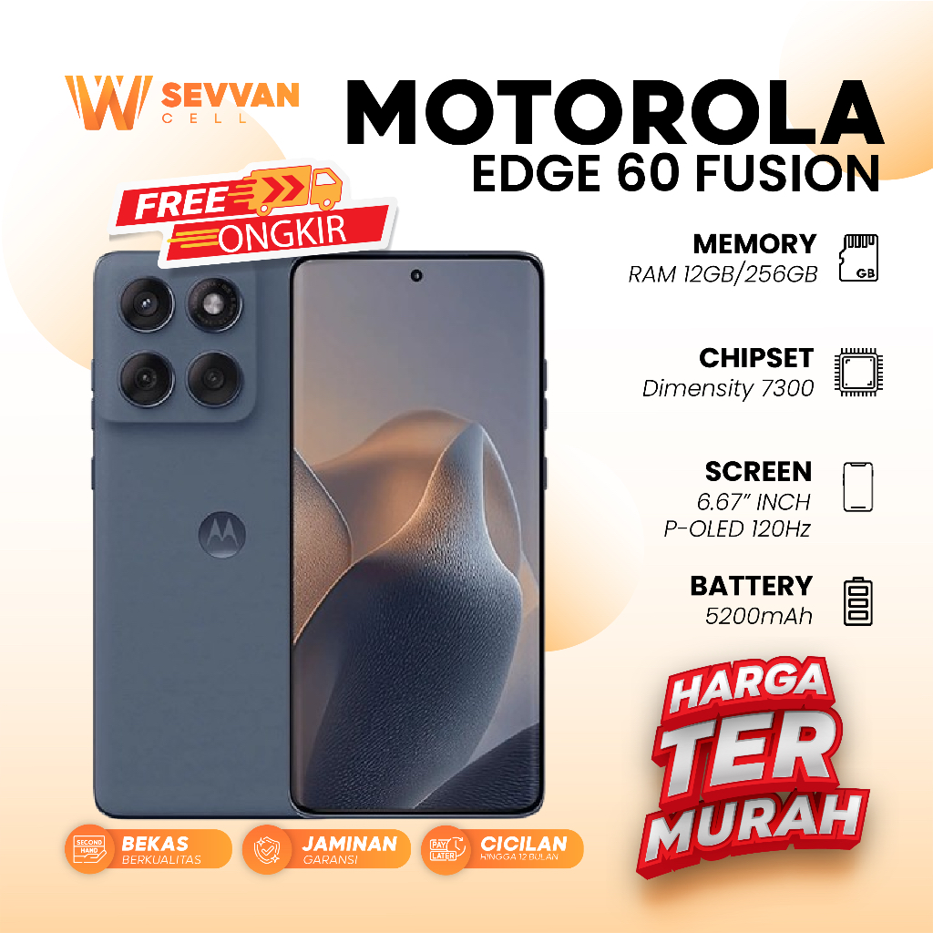 Handphone Motorola Edge 60 Fusion Ram 12 256GB