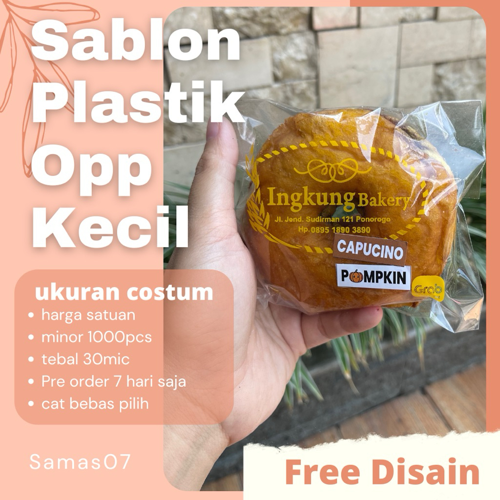 Sablon Plastik Opp Tebal 30 micron asli sablon kemasan roti dan makan
