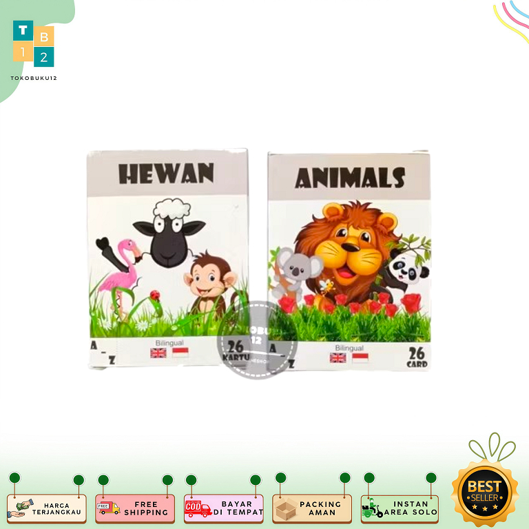 Flashcard Hewan Animal - 26 Kartu (swl)